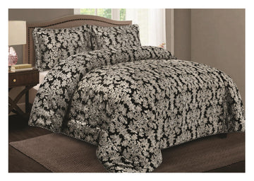 Living Luxury Jacquard Floral Comforter Set – 3pc