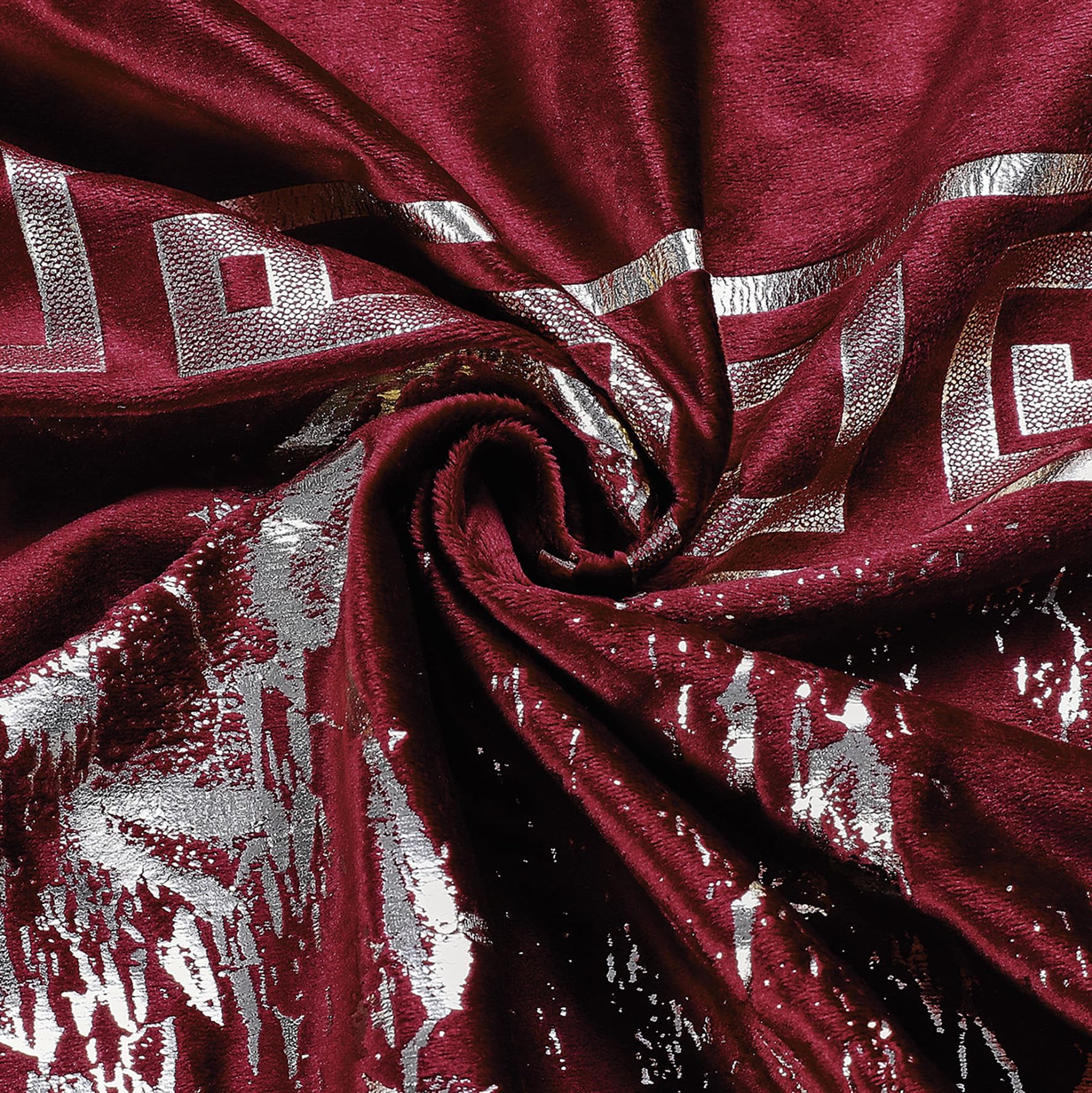 Luxury Greek Key Velvet Curtains – Pair