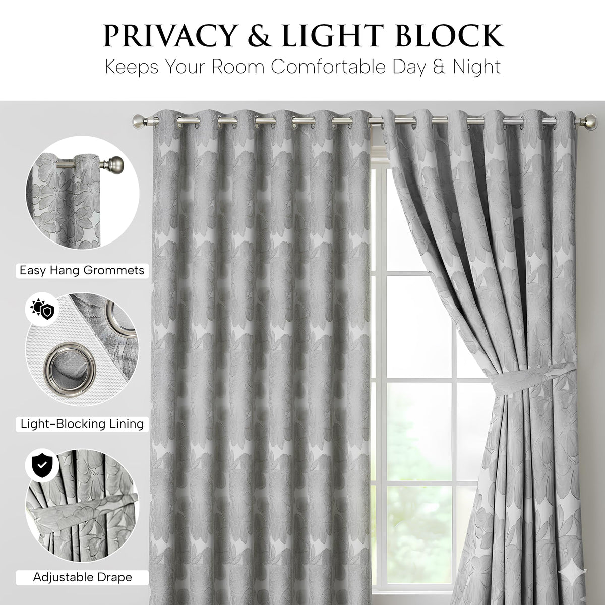 Luxury Jacquard Curtains – Fully Lined Pair