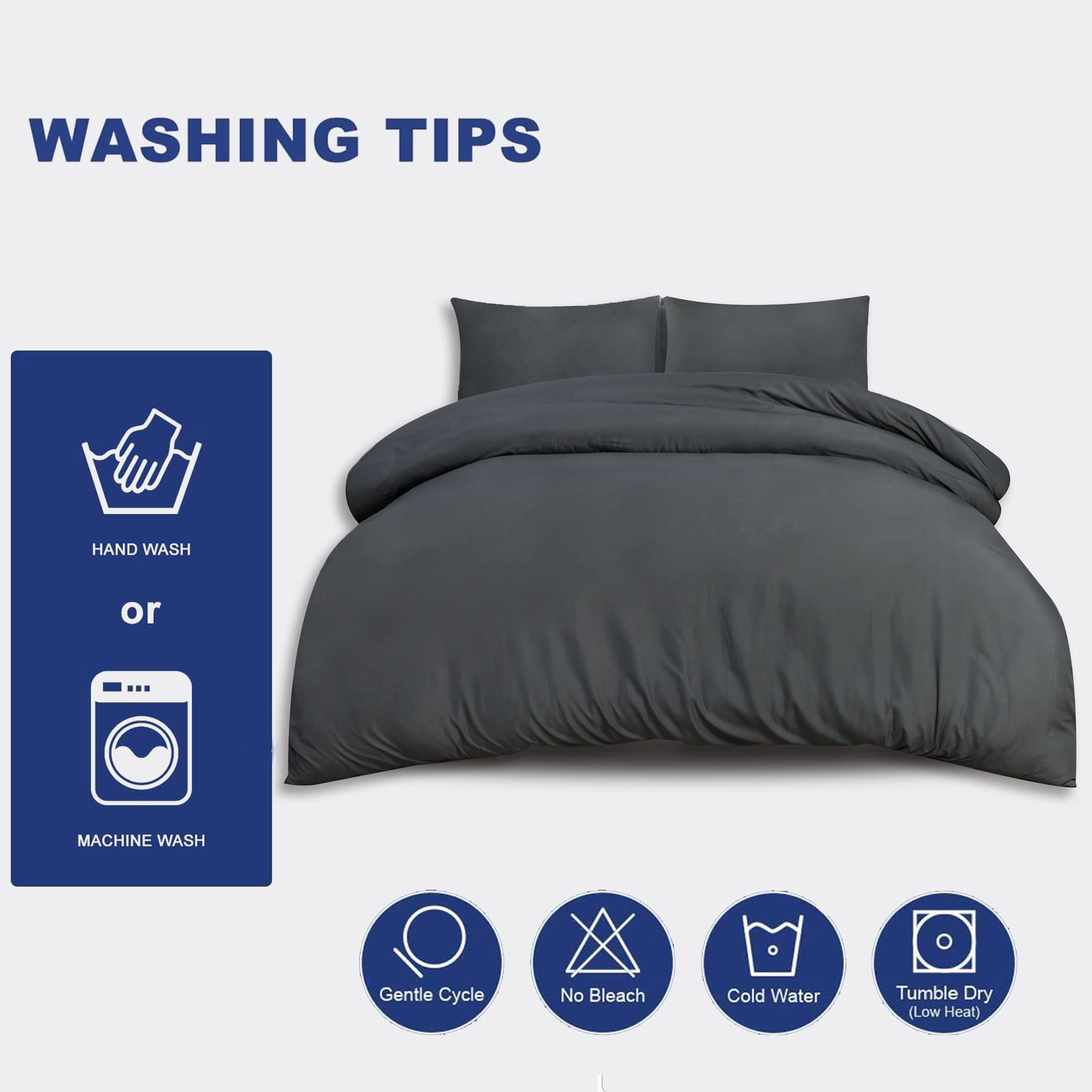 Premium Plain Microfiber Duvet Set – 3pc