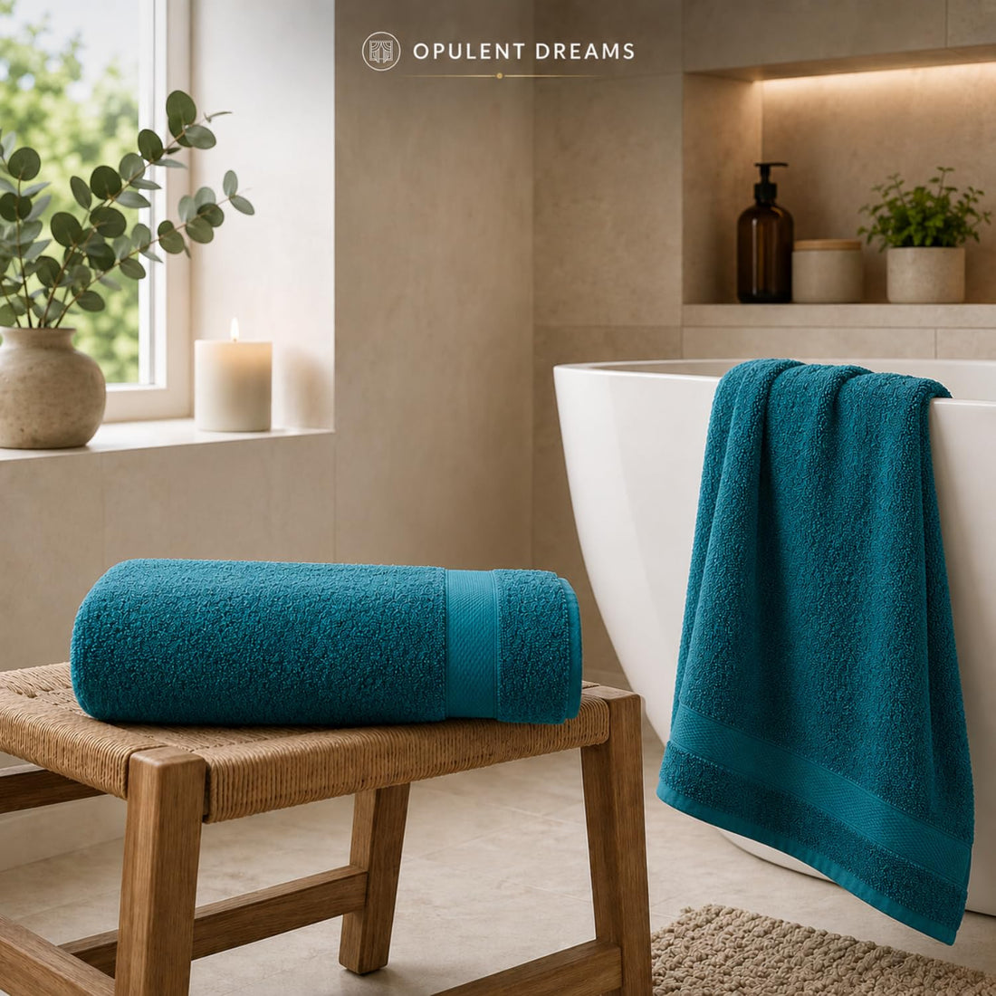 Living Luxury Egyptian Cotton Towel Set – Teal