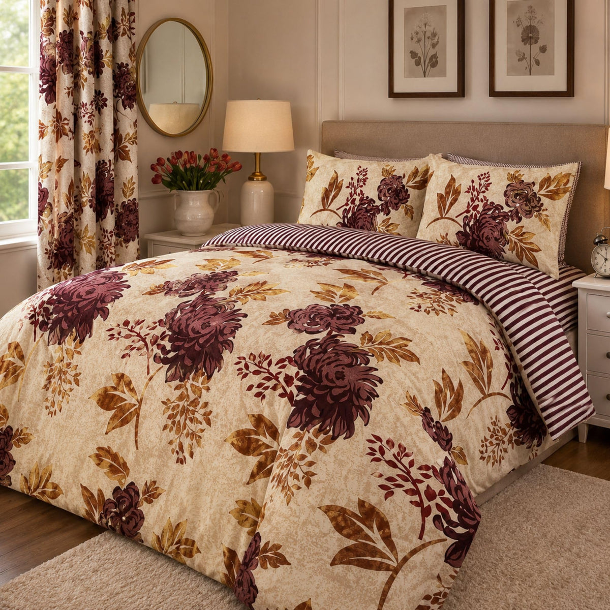 Living Premium Floral Duvet & Bedding Set