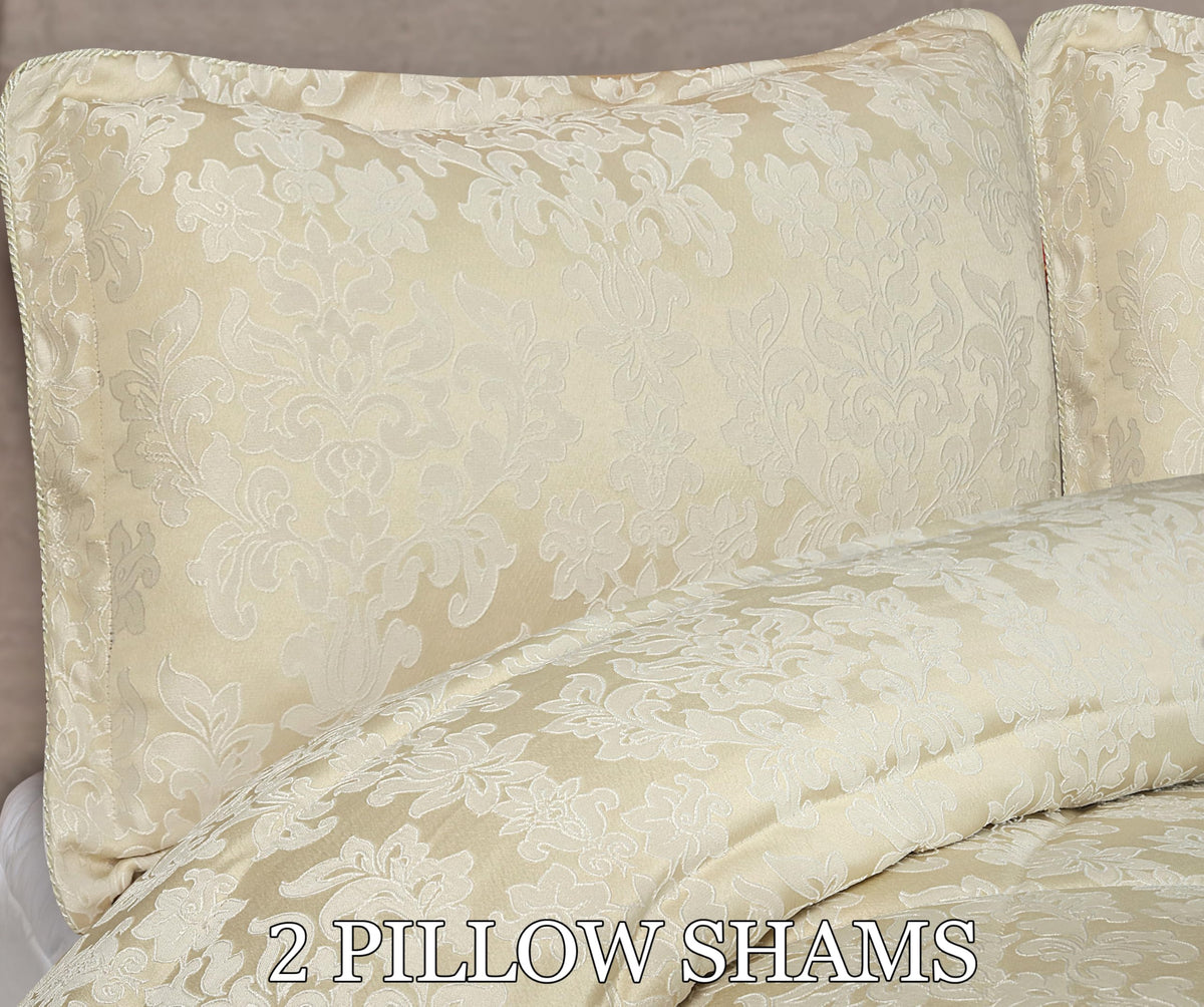 Living Luxury Jacquard Floral Comforter Set – 3pc