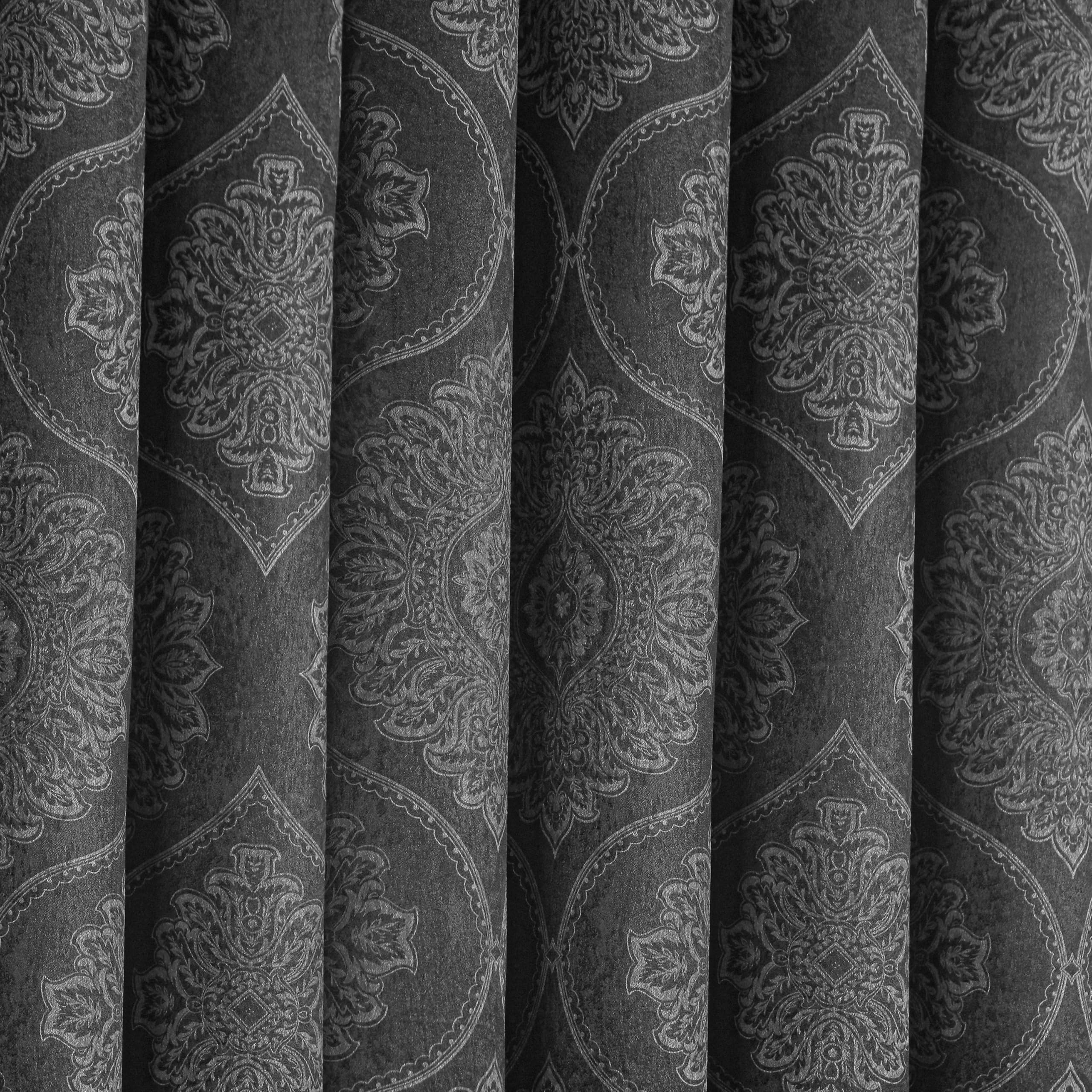 Premium Damask Room Darkening Curtains – Pair