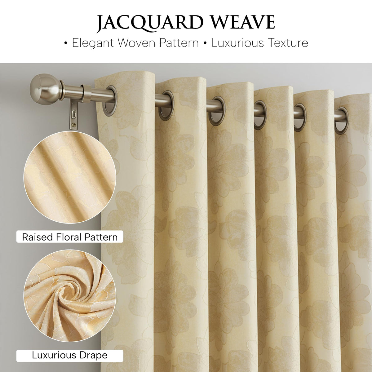 Luxury Jacquard Curtains – Fully Lined Pair