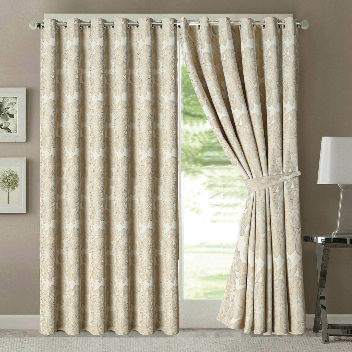 Diana Luxury Floral Blackout Curtains
