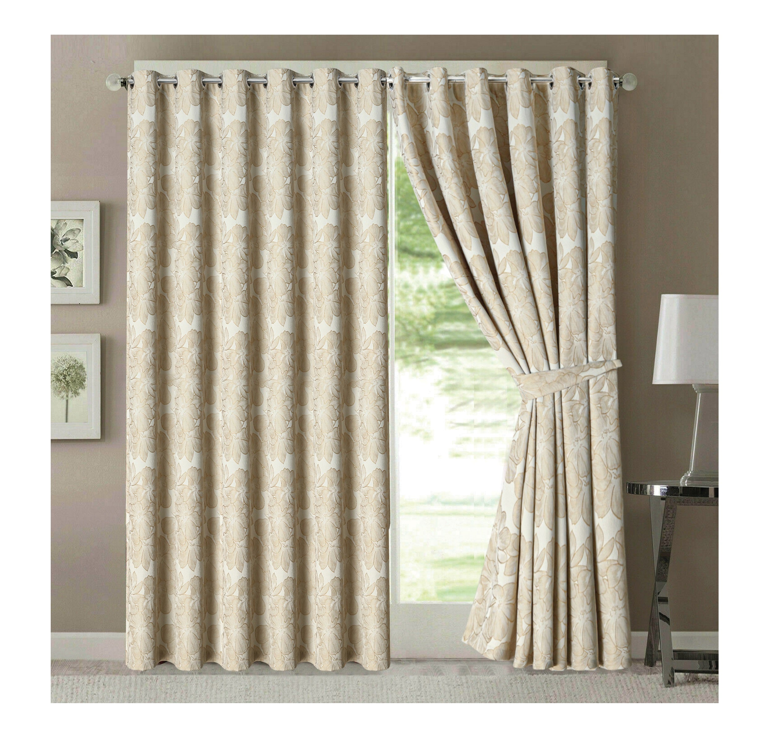 Diana Luxury Floral Blackout Curtains