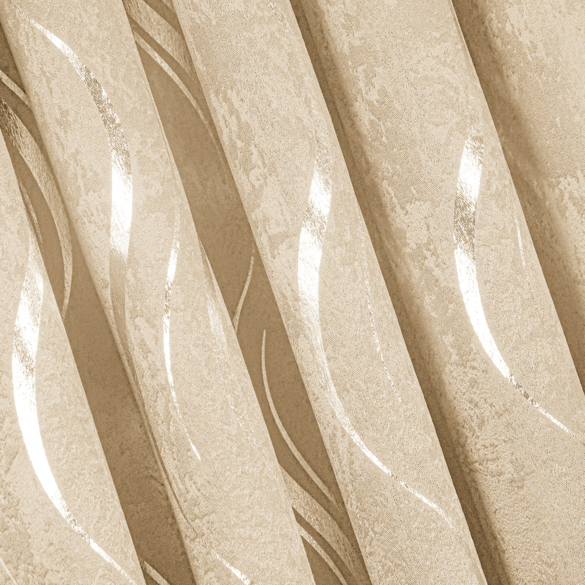 Lustrous Foil Print Luxury Blackout Curtains
