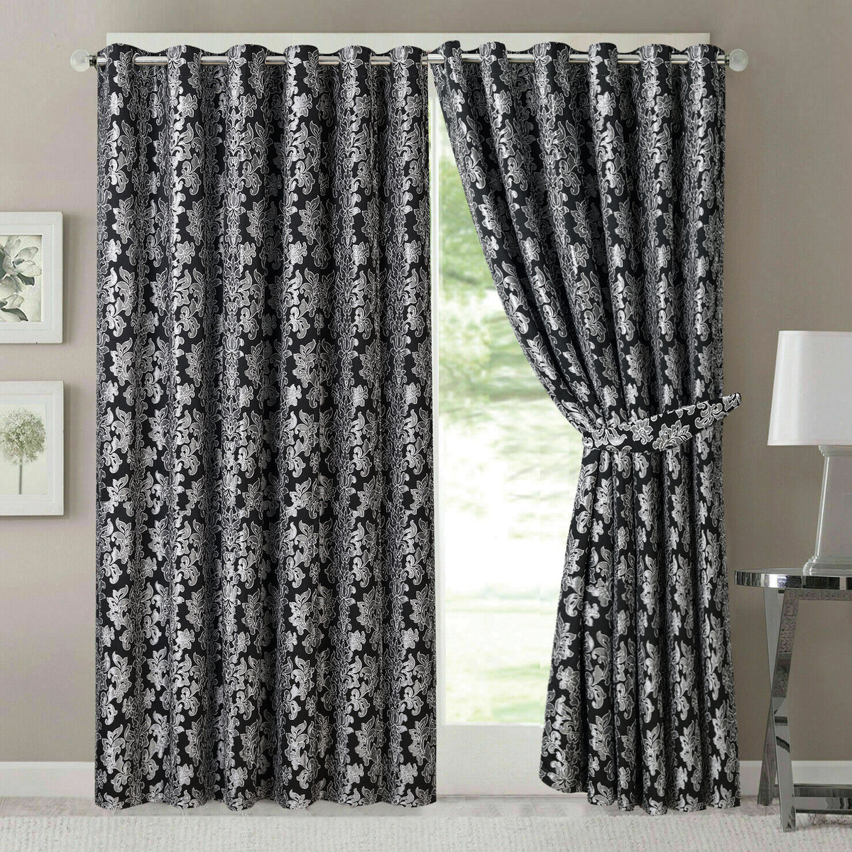 Diana Luxury Floral Blackout Curtains