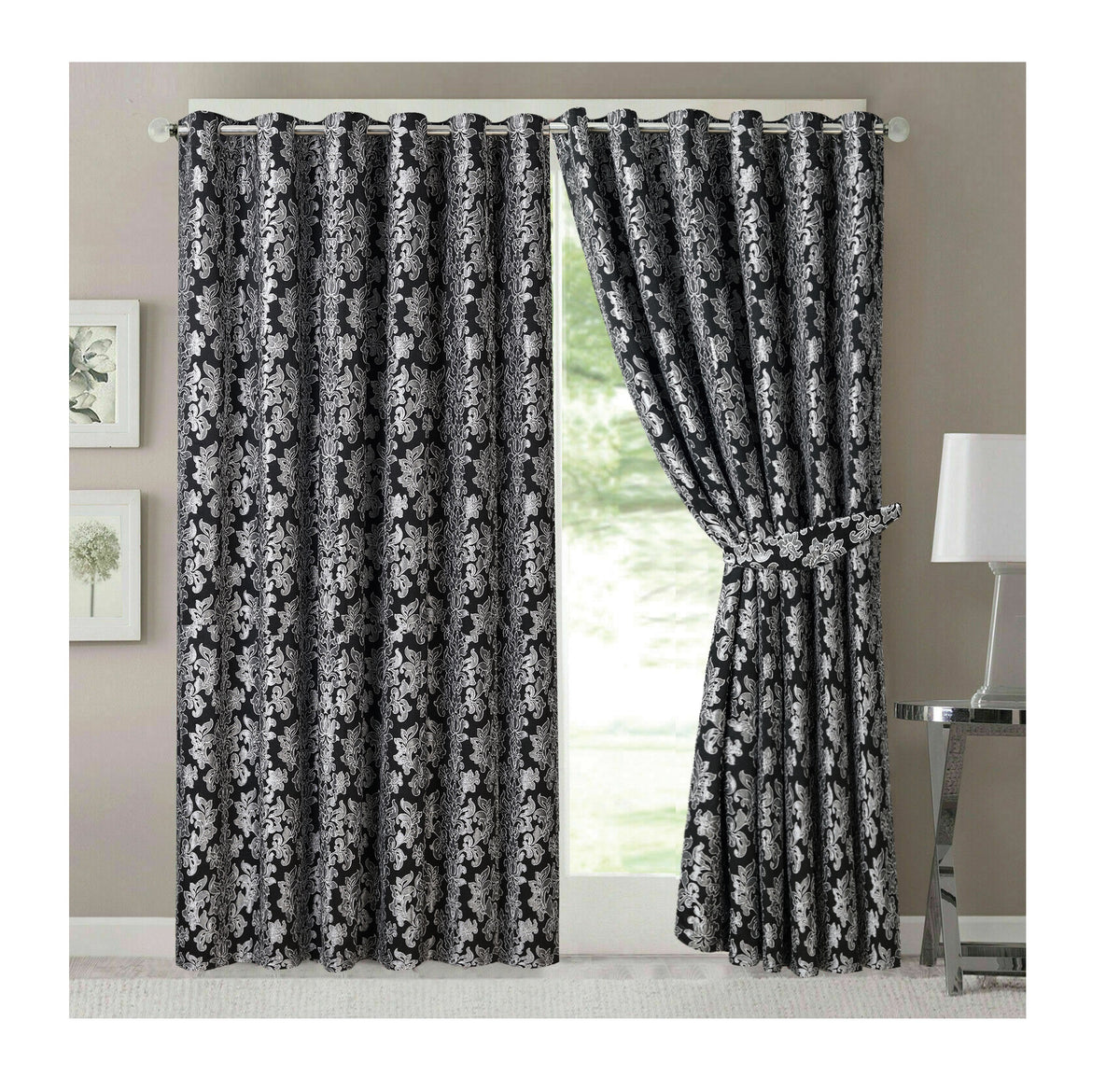 Diana Luxury Floral Blackout Curtains