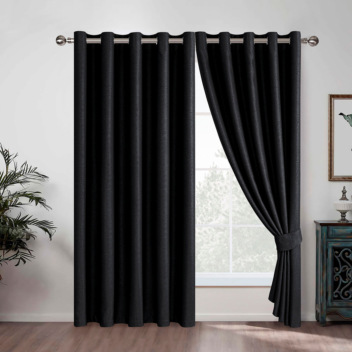 Embossed Luxury Textured Blackout Curtains