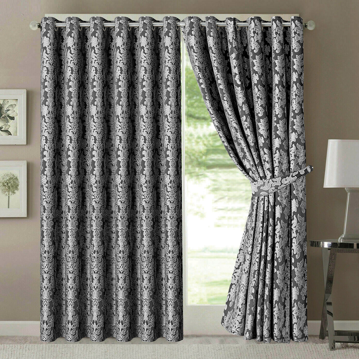 Diana Luxury Floral Blackout Curtains