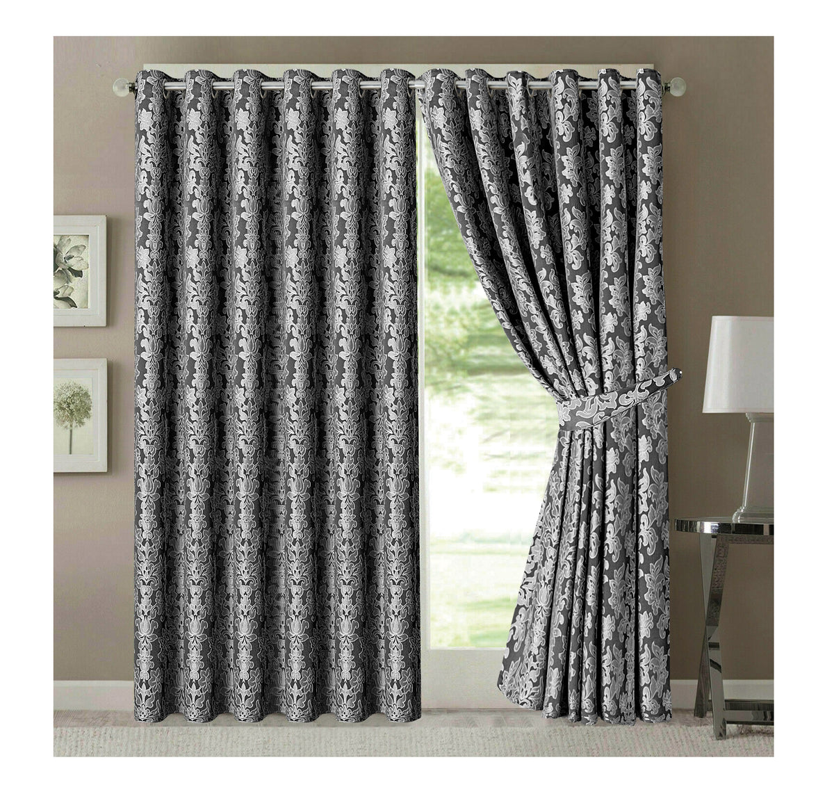 Diana Luxury Floral Blackout Curtains