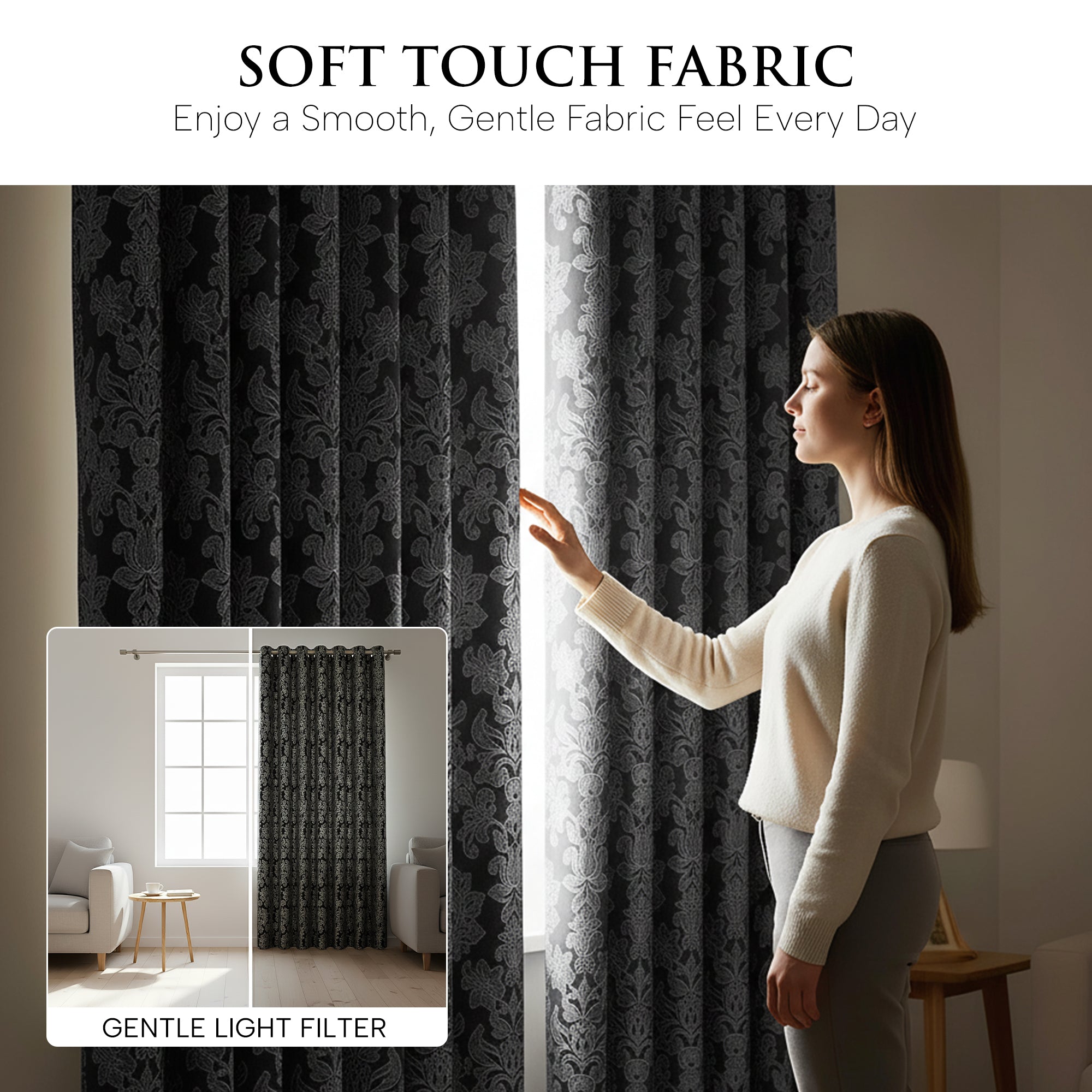 Diana Luxury Floral Blackout Curtains