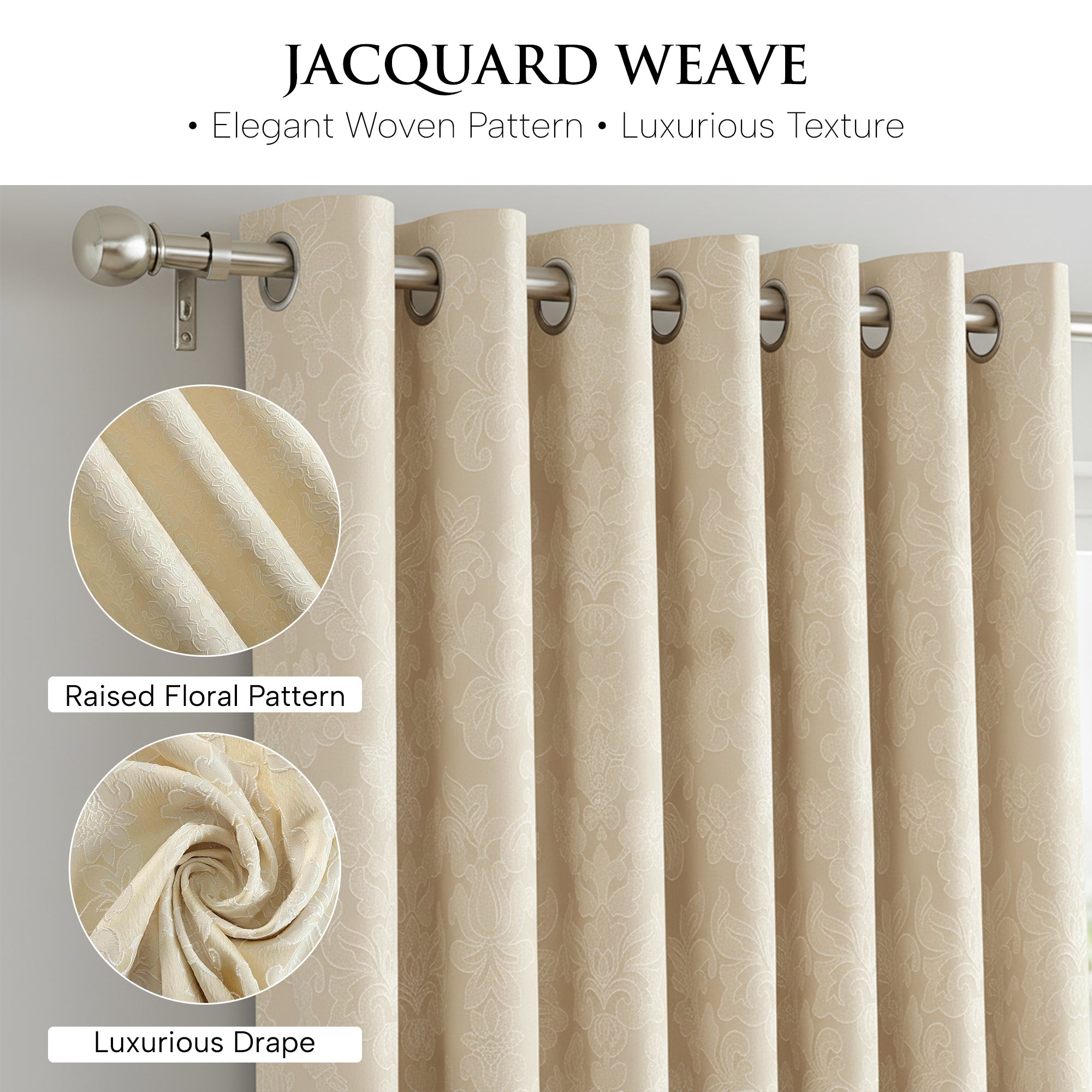 Diana Luxury Floral Blackout Curtains