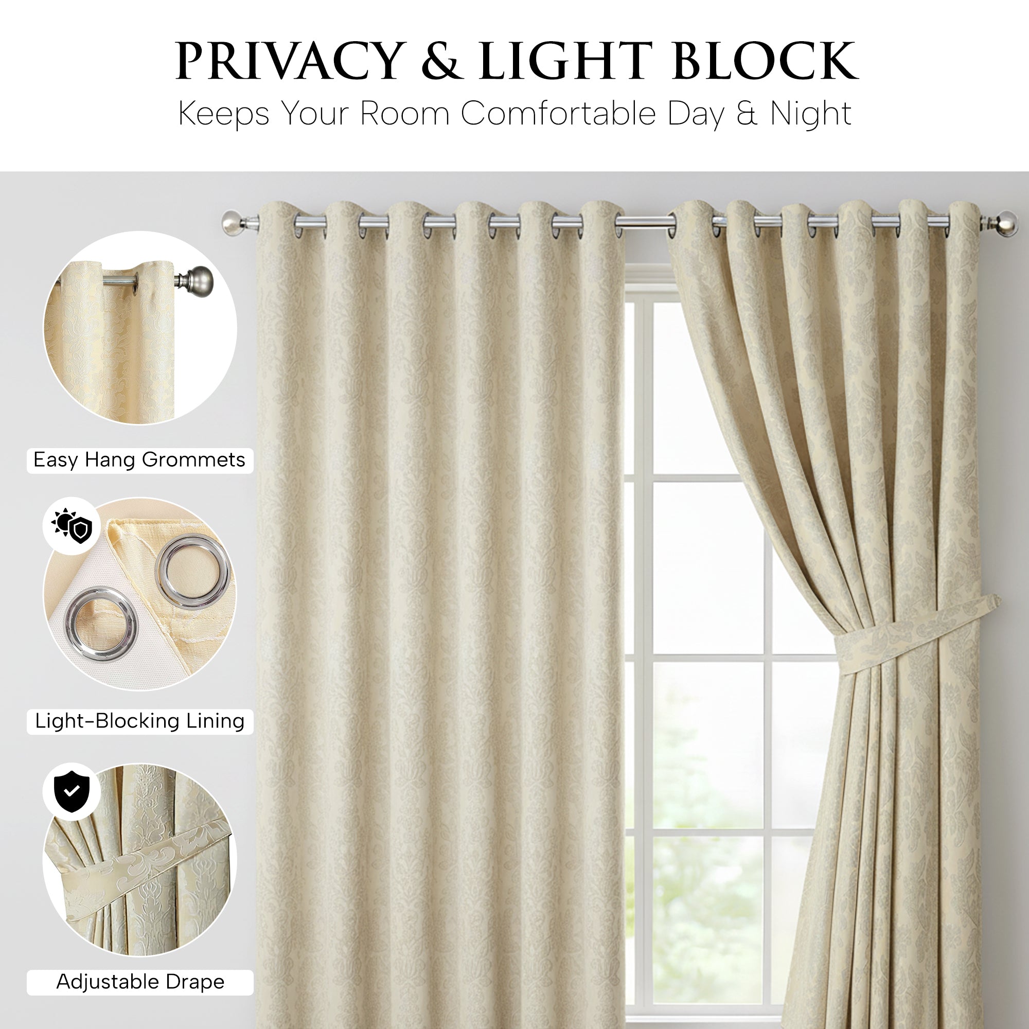Diana Luxury Floral Blackout Curtains