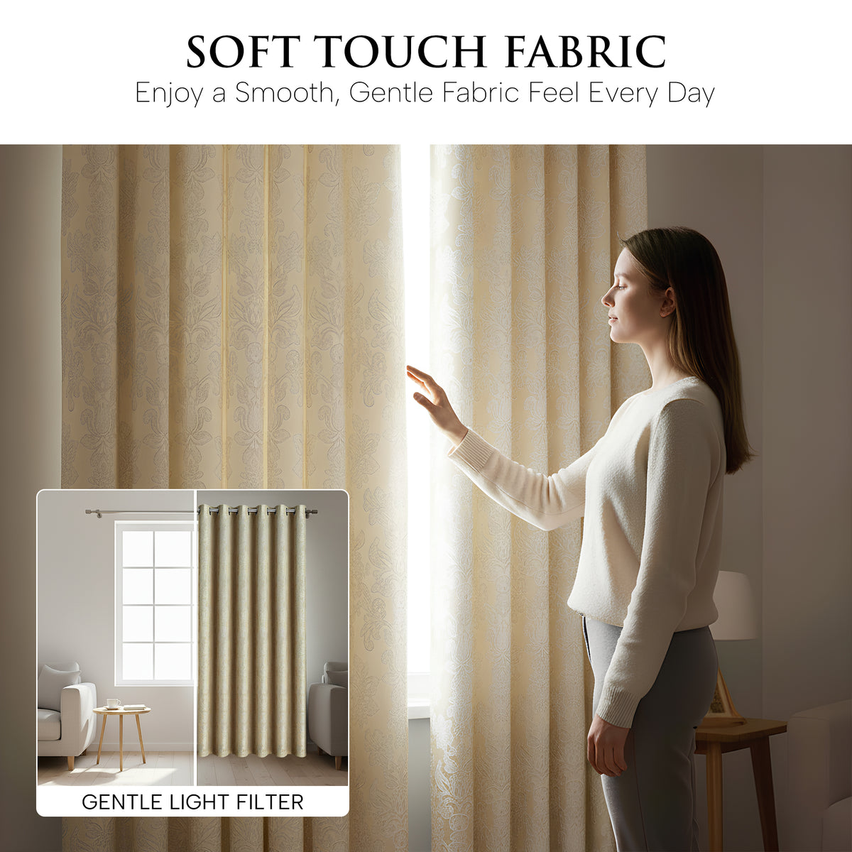 Diana Luxury Floral Blackout Curtains