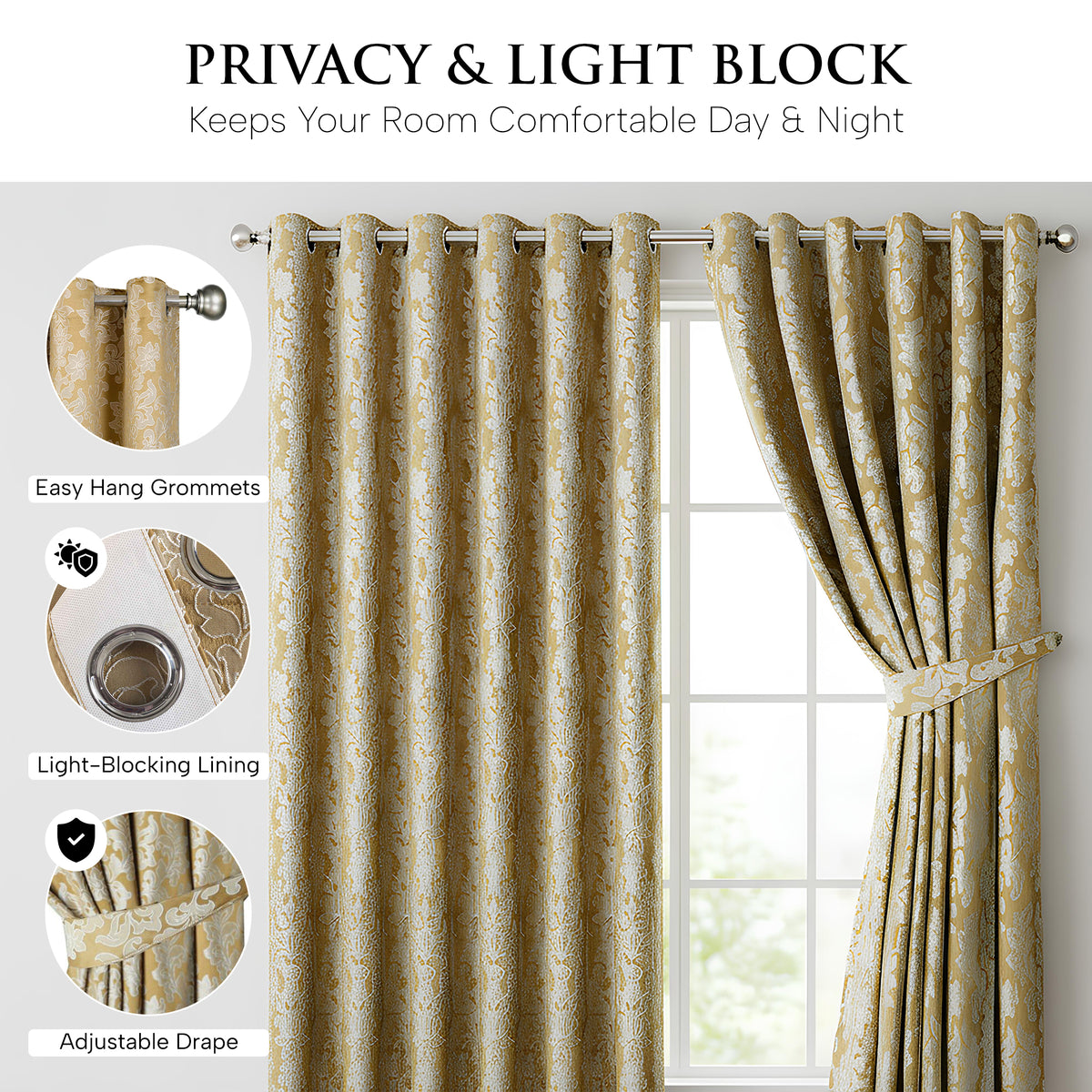 Diana Luxury Floral Blackout Curtains