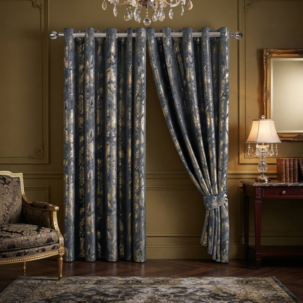 Rainbow Luxury Textured Blackout Curtains