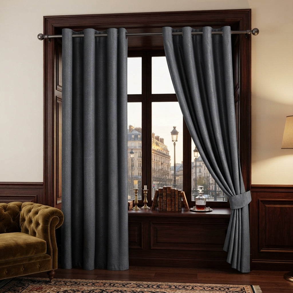 Embossed Luxury Textured Blackout Curtains