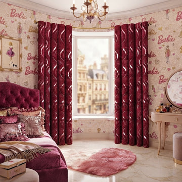 Lustrous Foil Print Luxury Blackout Curtains