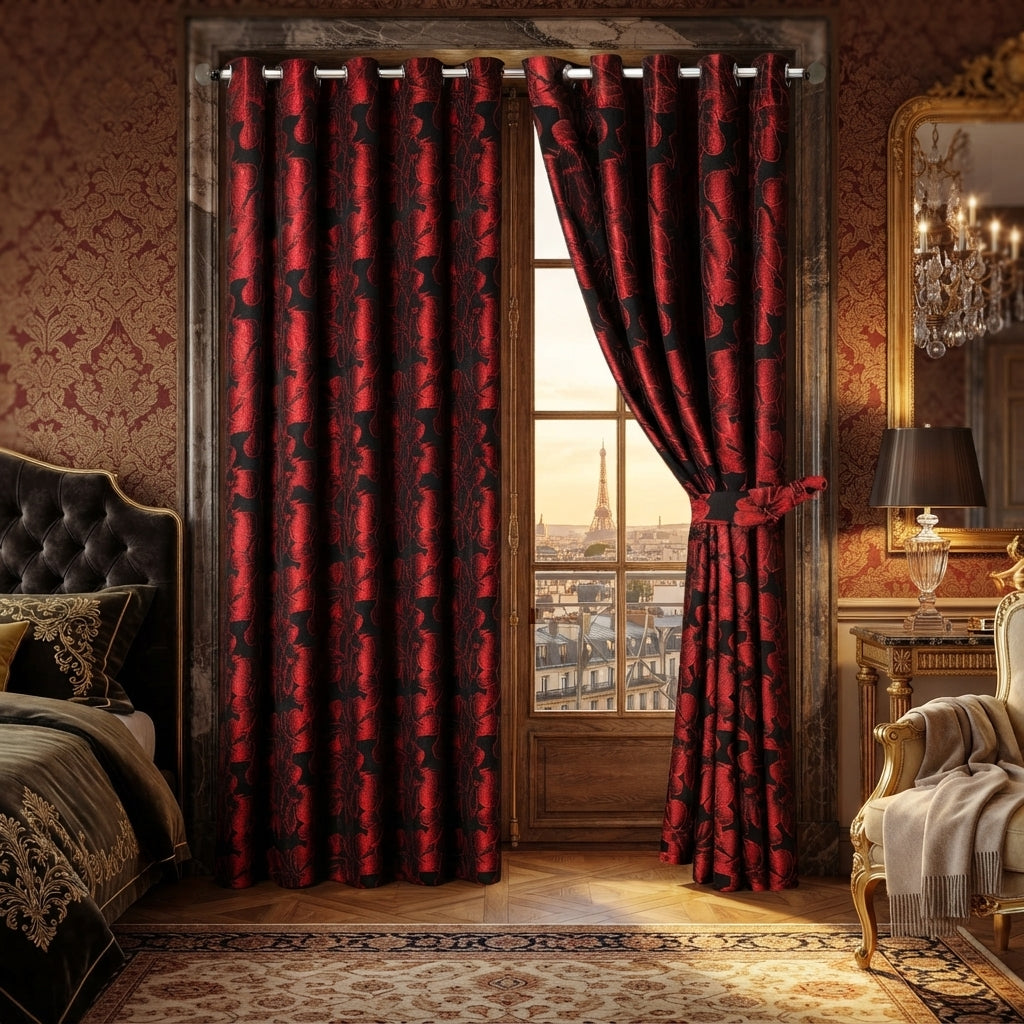Diana Luxury Floral Blackout Curtains