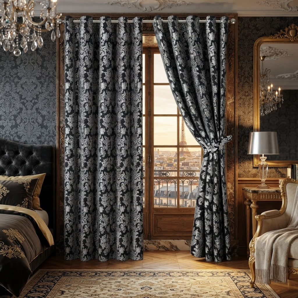Diana Luxury Floral Blackout Curtains