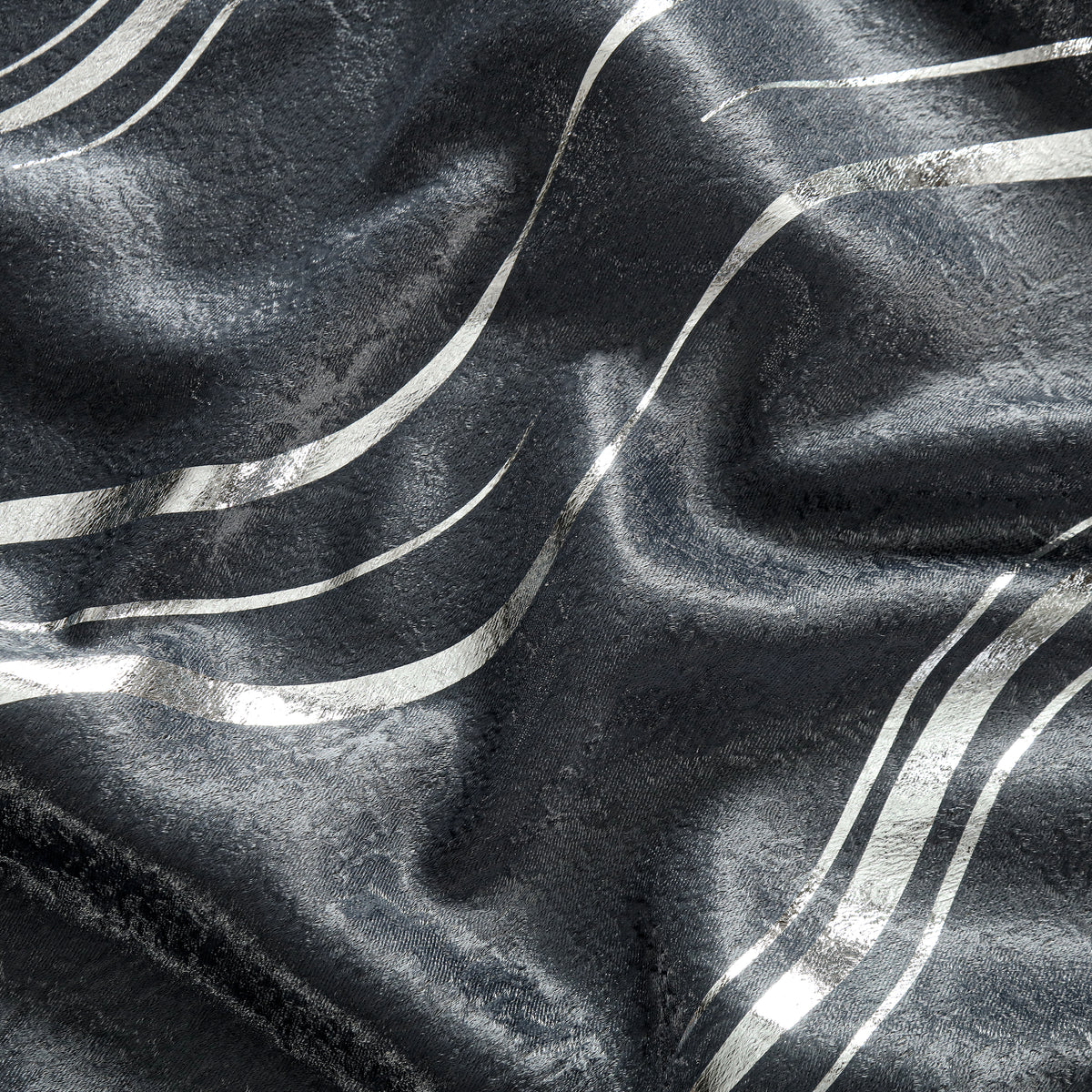 Lustrous Foil Print Luxury Blackout Curtains