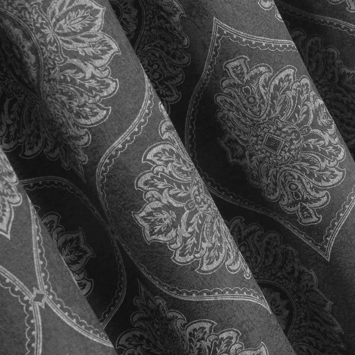 Royal Damask Luxury Blackout Curtains – Cream