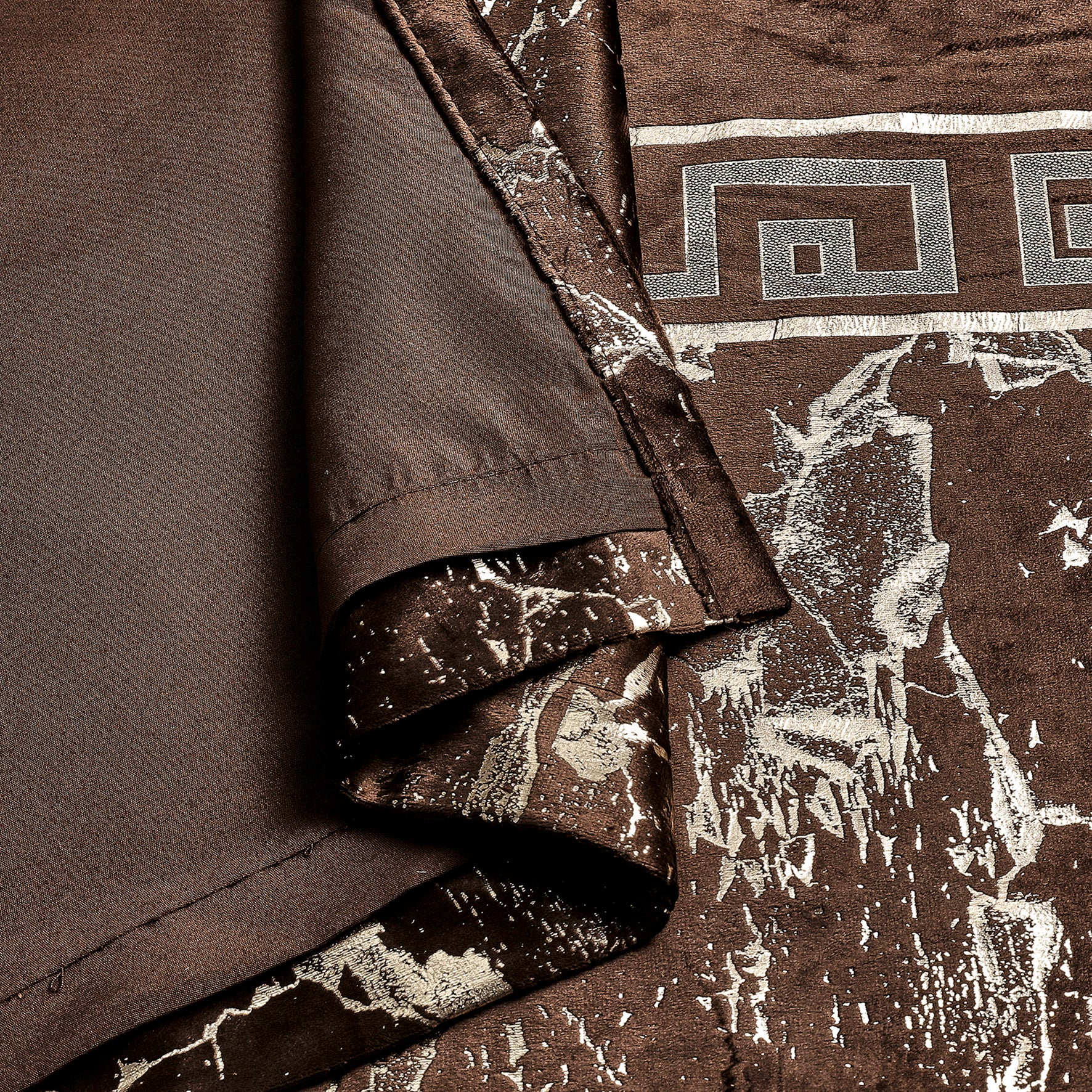 Greek Key Luxury Textured Blackout Curtains
