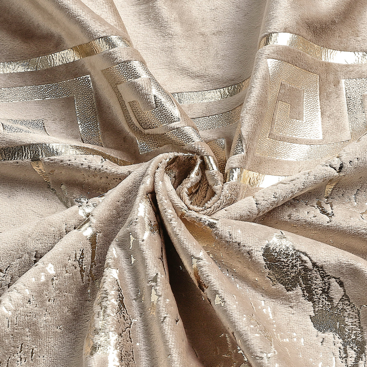 Greek Key Luxury Textured Blackout Curtains
