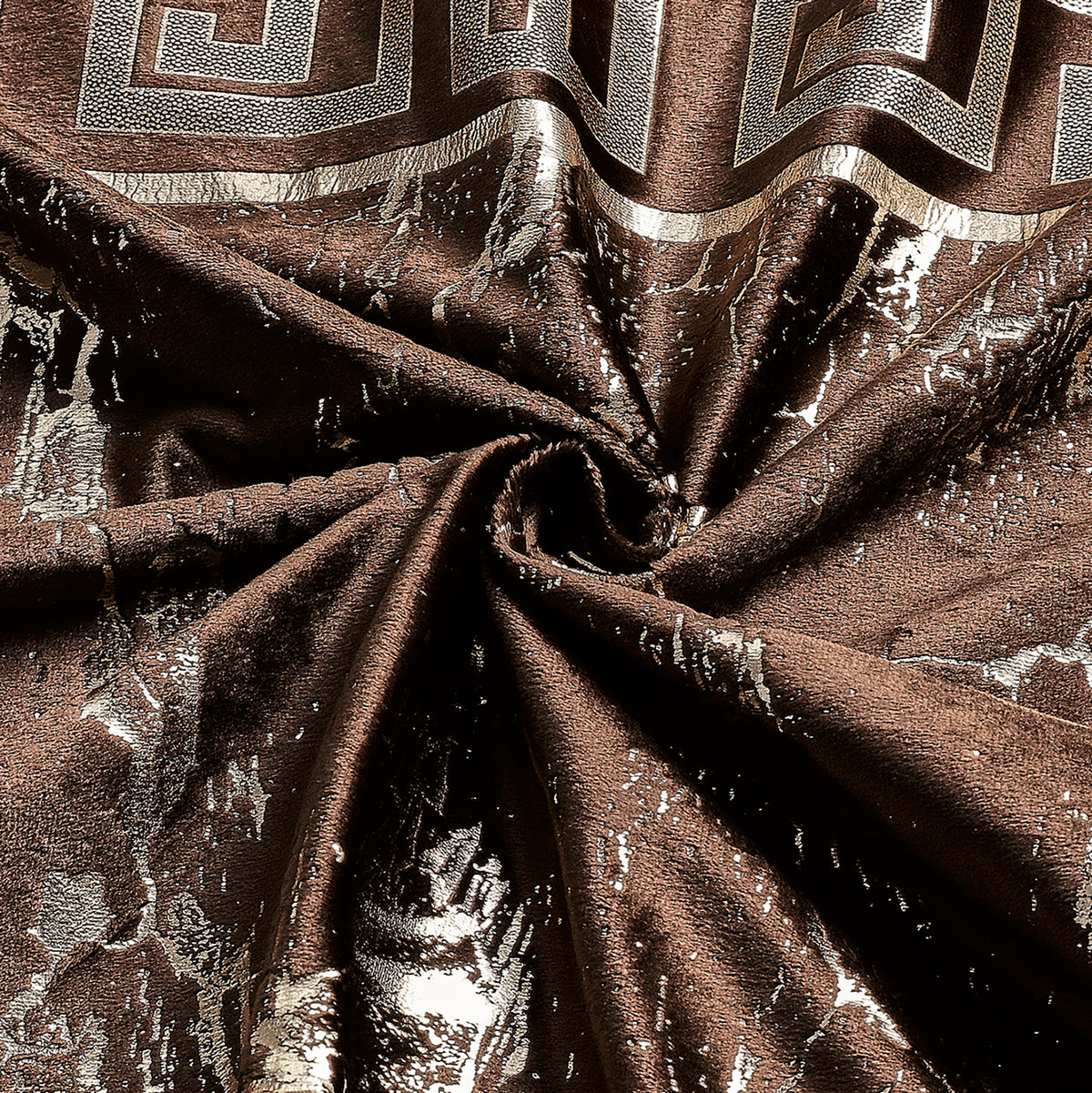 Greek Key Luxury Textured Blackout Curtains