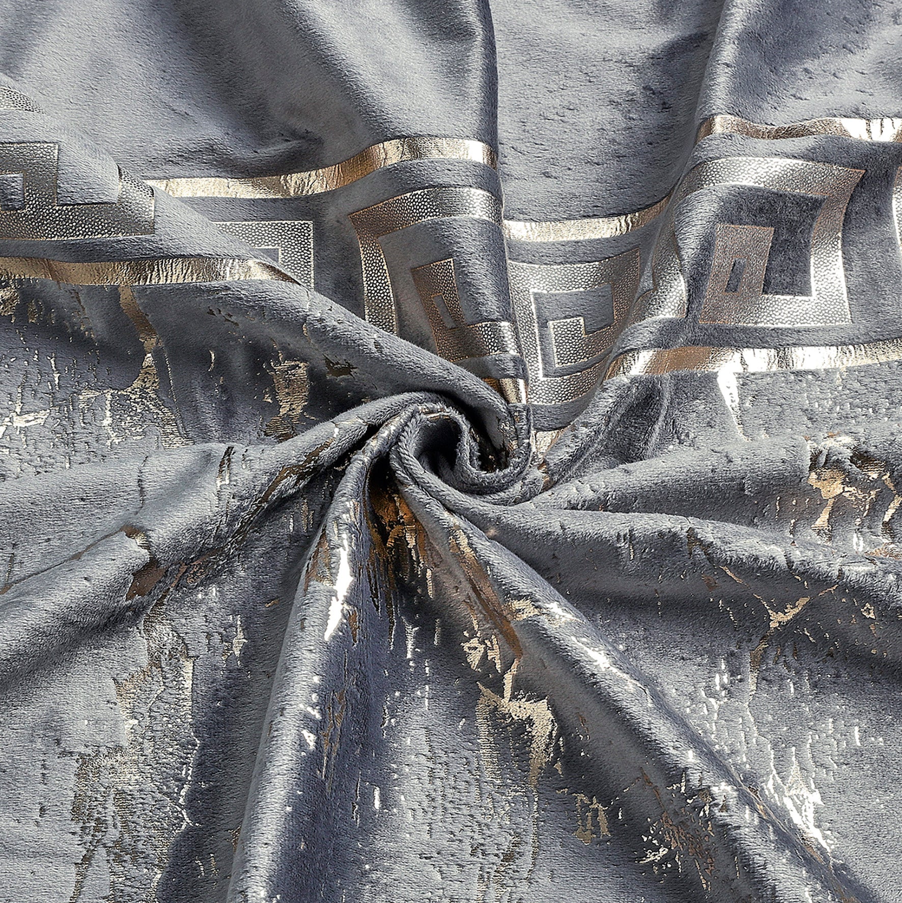 Greek Key Luxury Textured Blackout Curtains