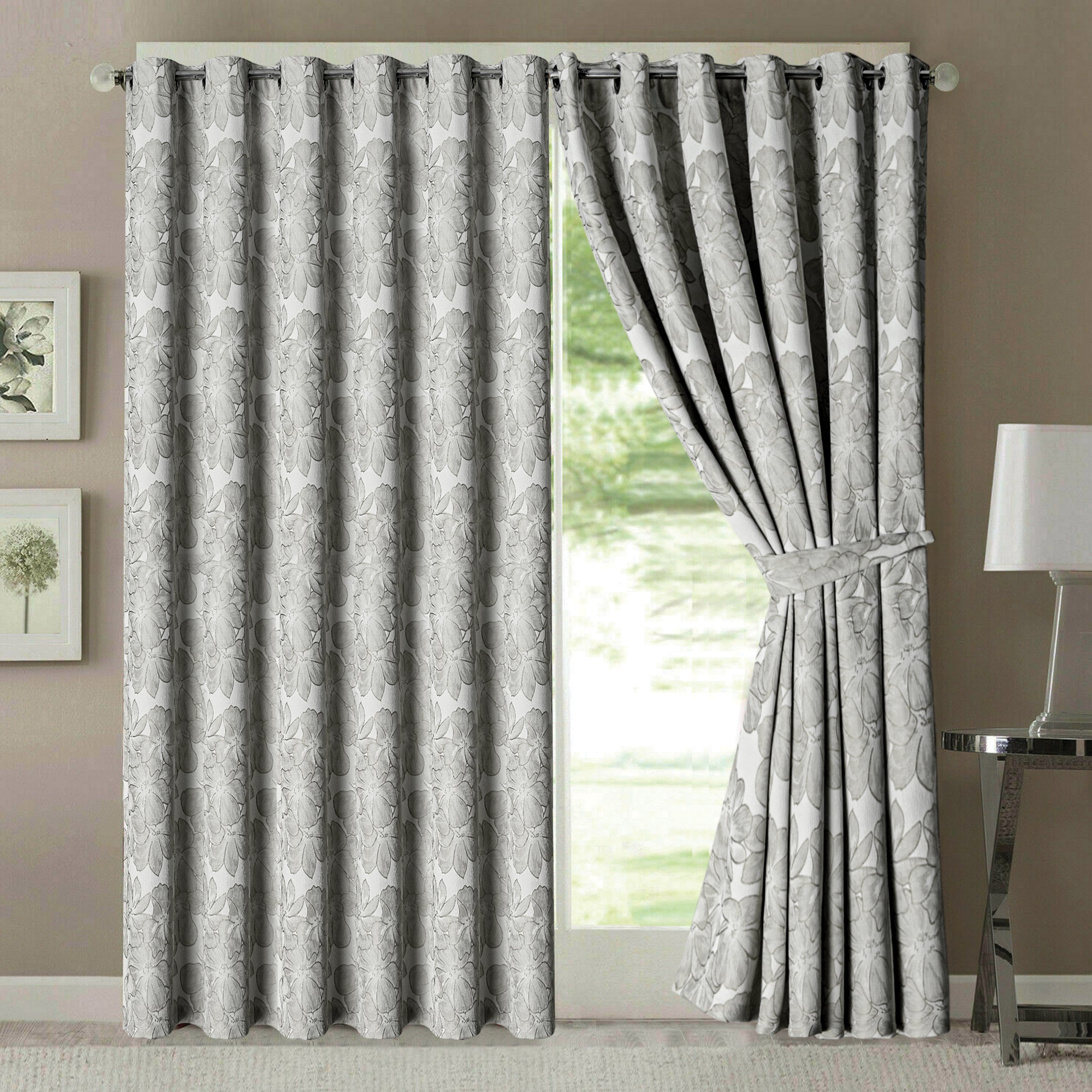 Diana Luxury Floral Blackout Curtains