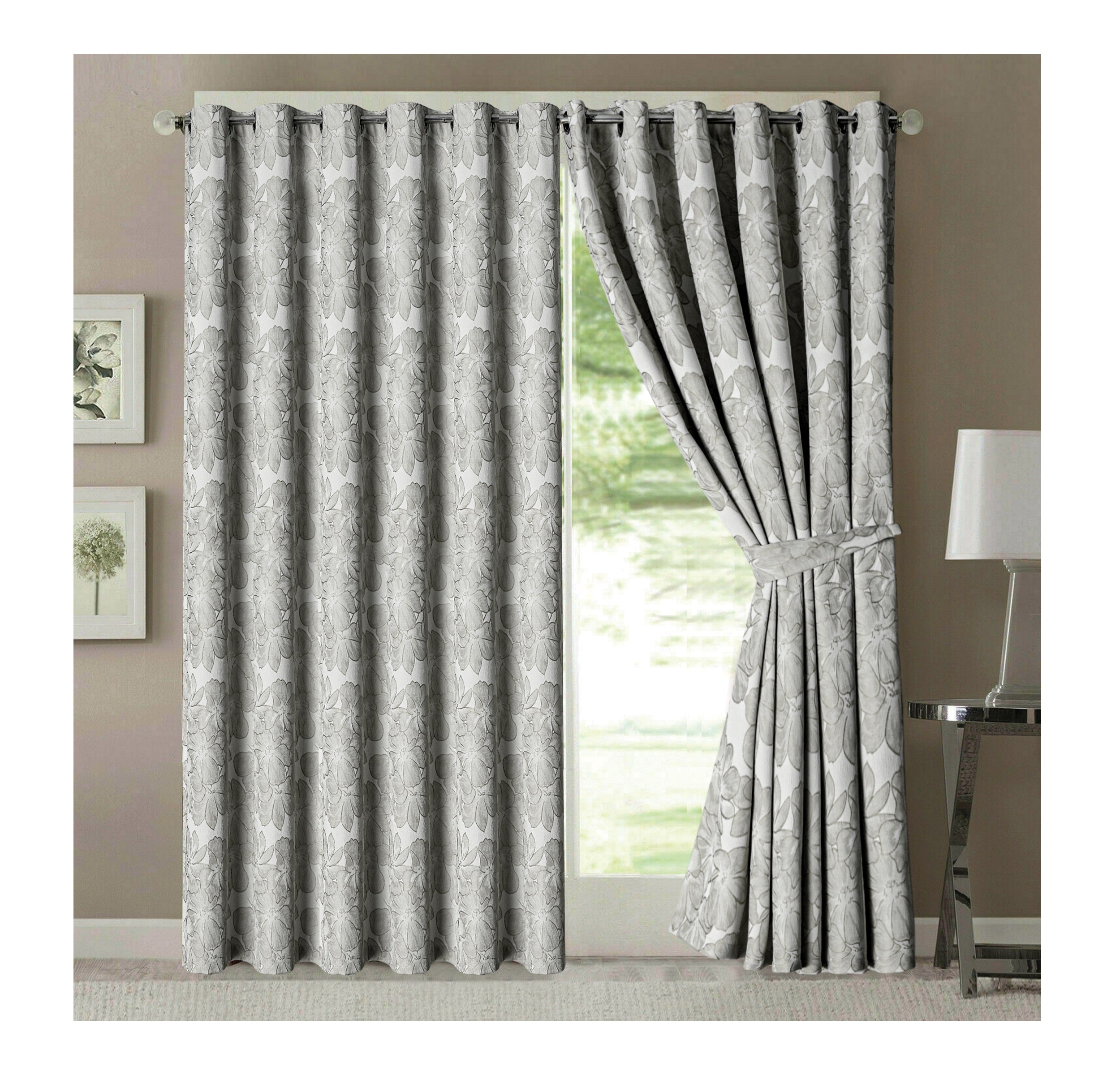Diana Luxury Floral Blackout Curtains
