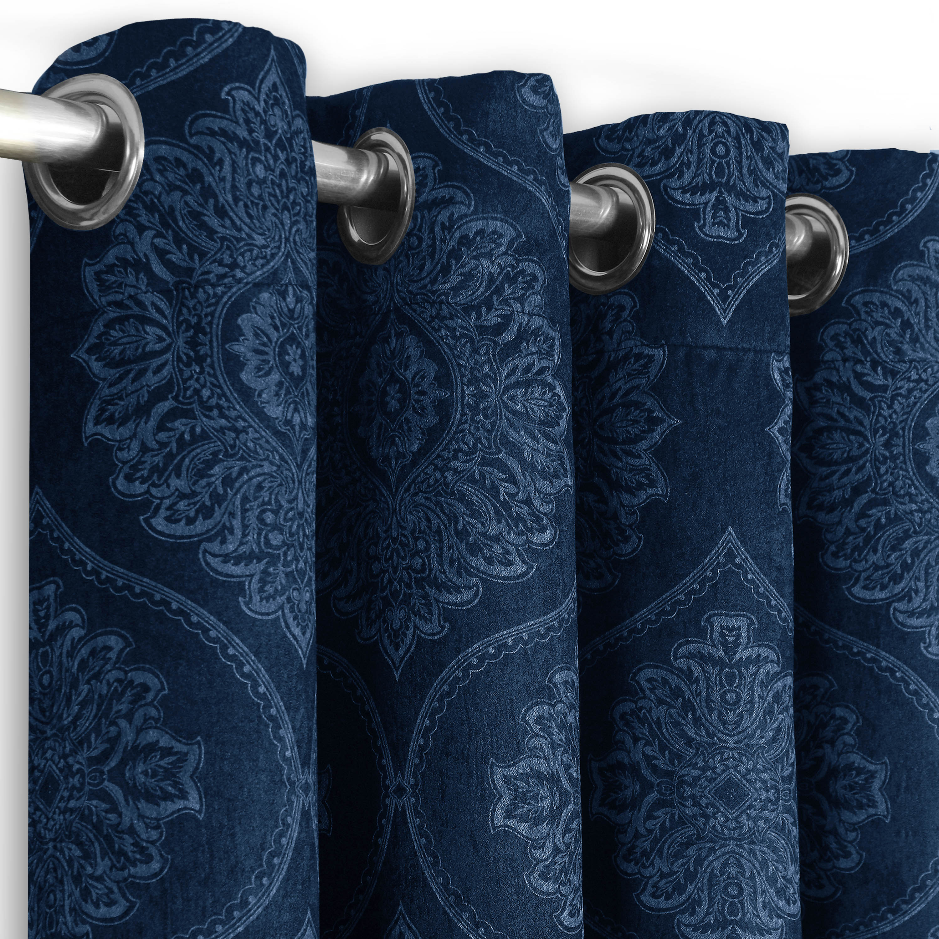 Royal Damask Luxury Blackout Curtains – Cream