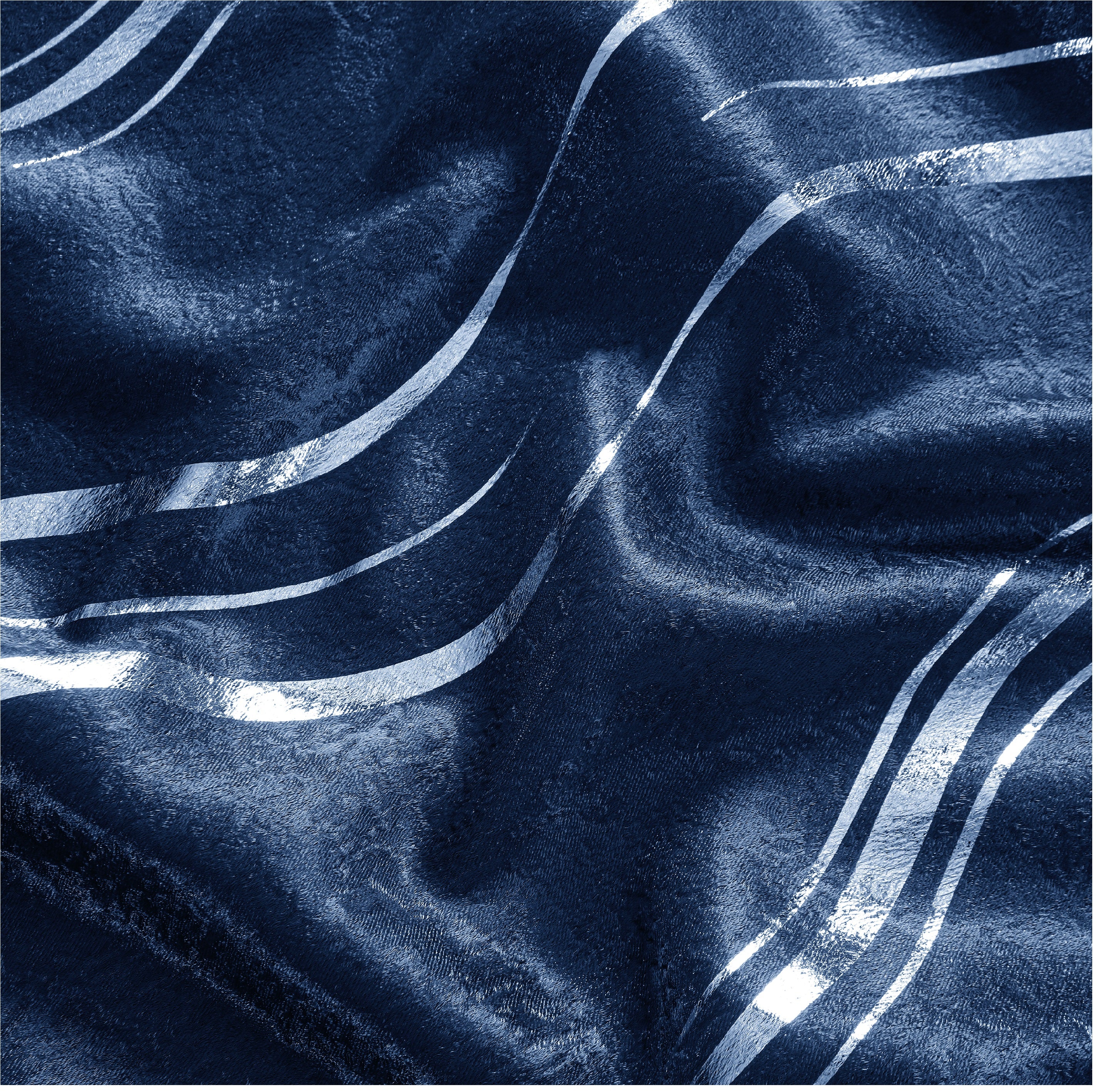 Lustrous Foil Print Luxury Blackout Curtains