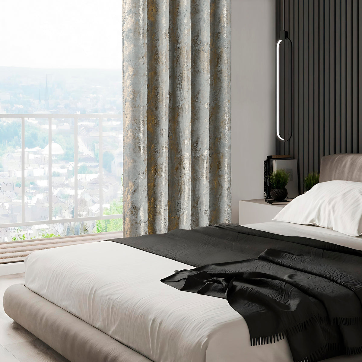 Rainbow Luxury Textured Blackout Curtains