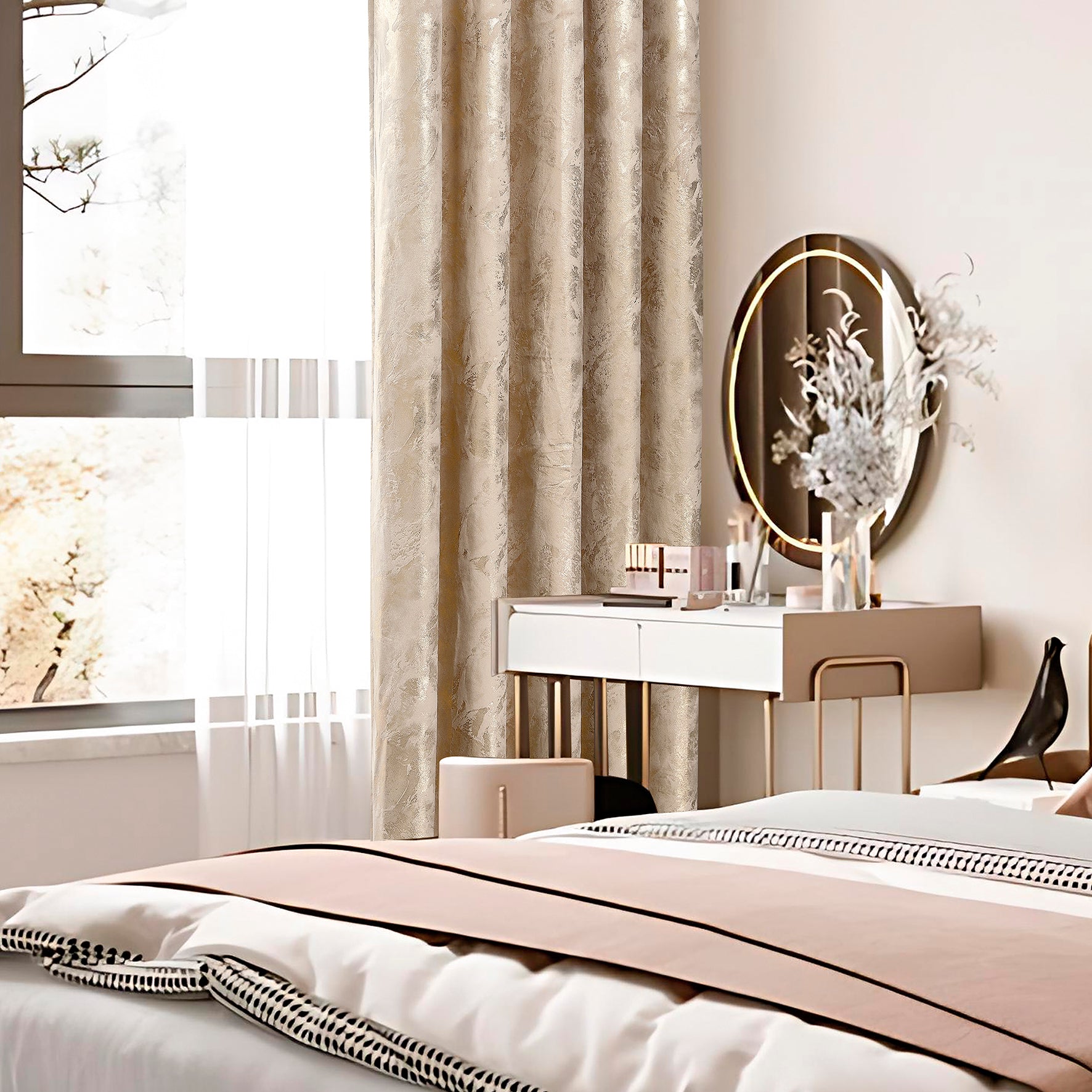 Rainbow Luxury Textured Blackout Curtains