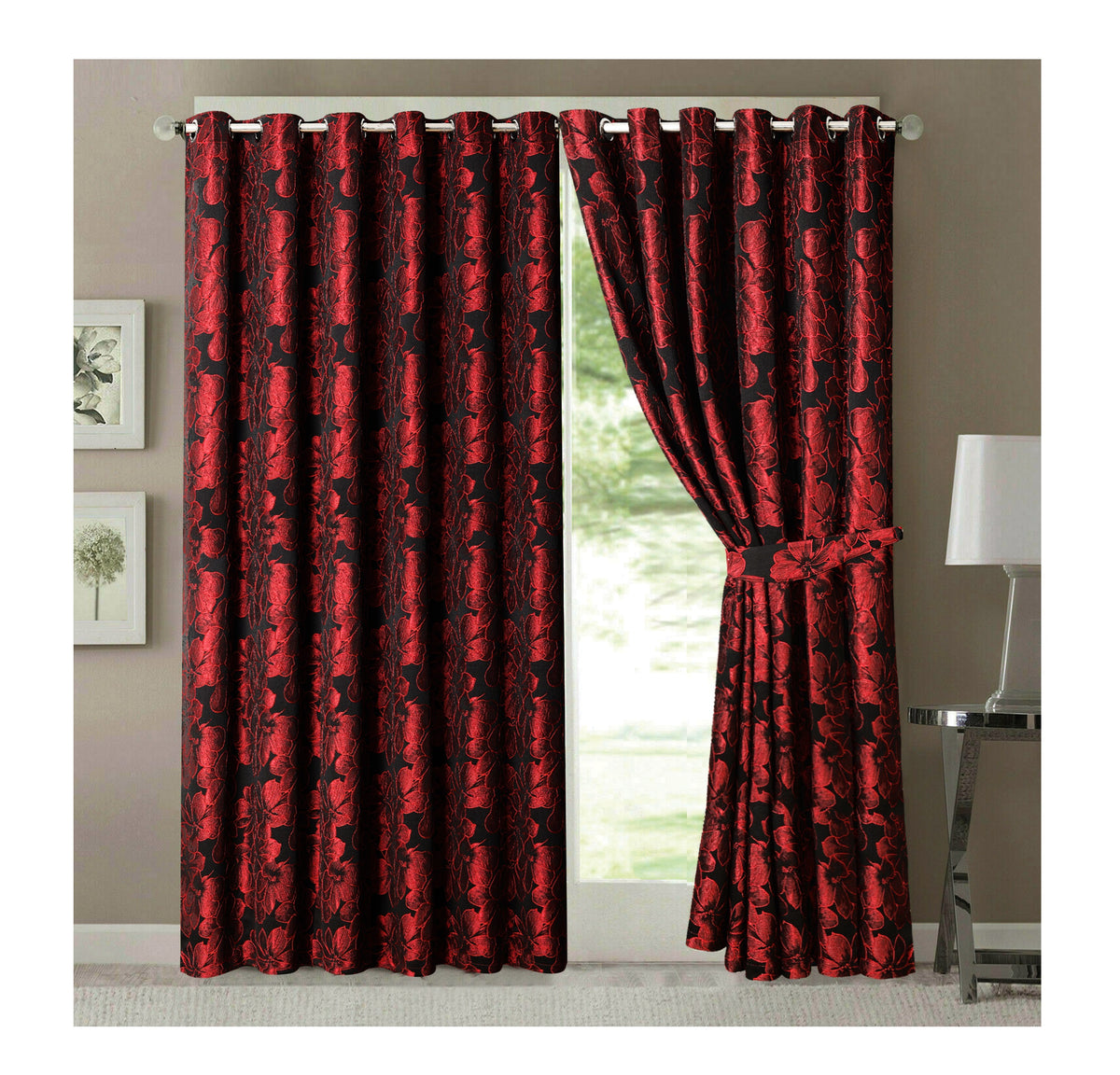 Diana Luxury Floral Blackout Curtains