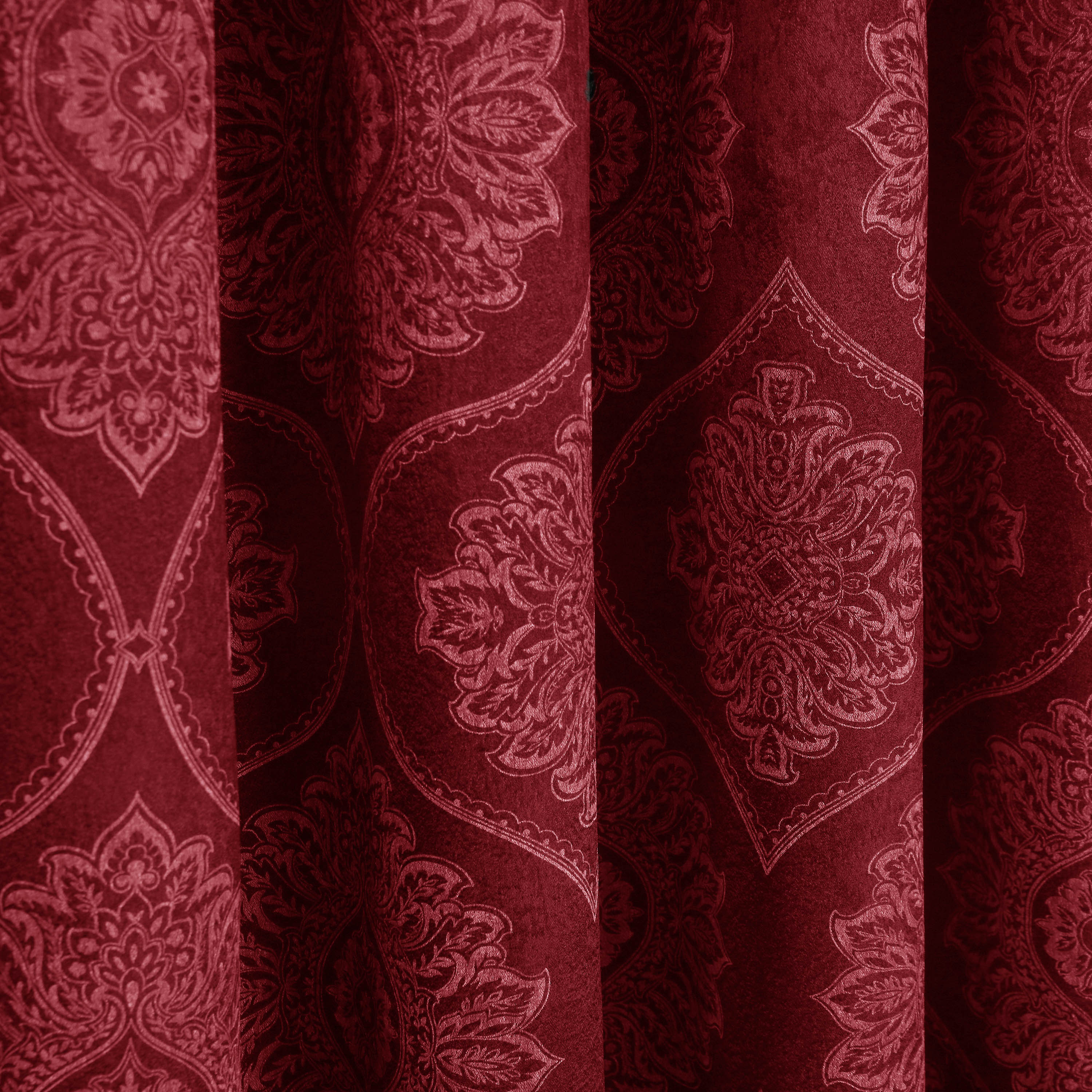 Royal Damask Luxury Blackout Curtains – Cream
