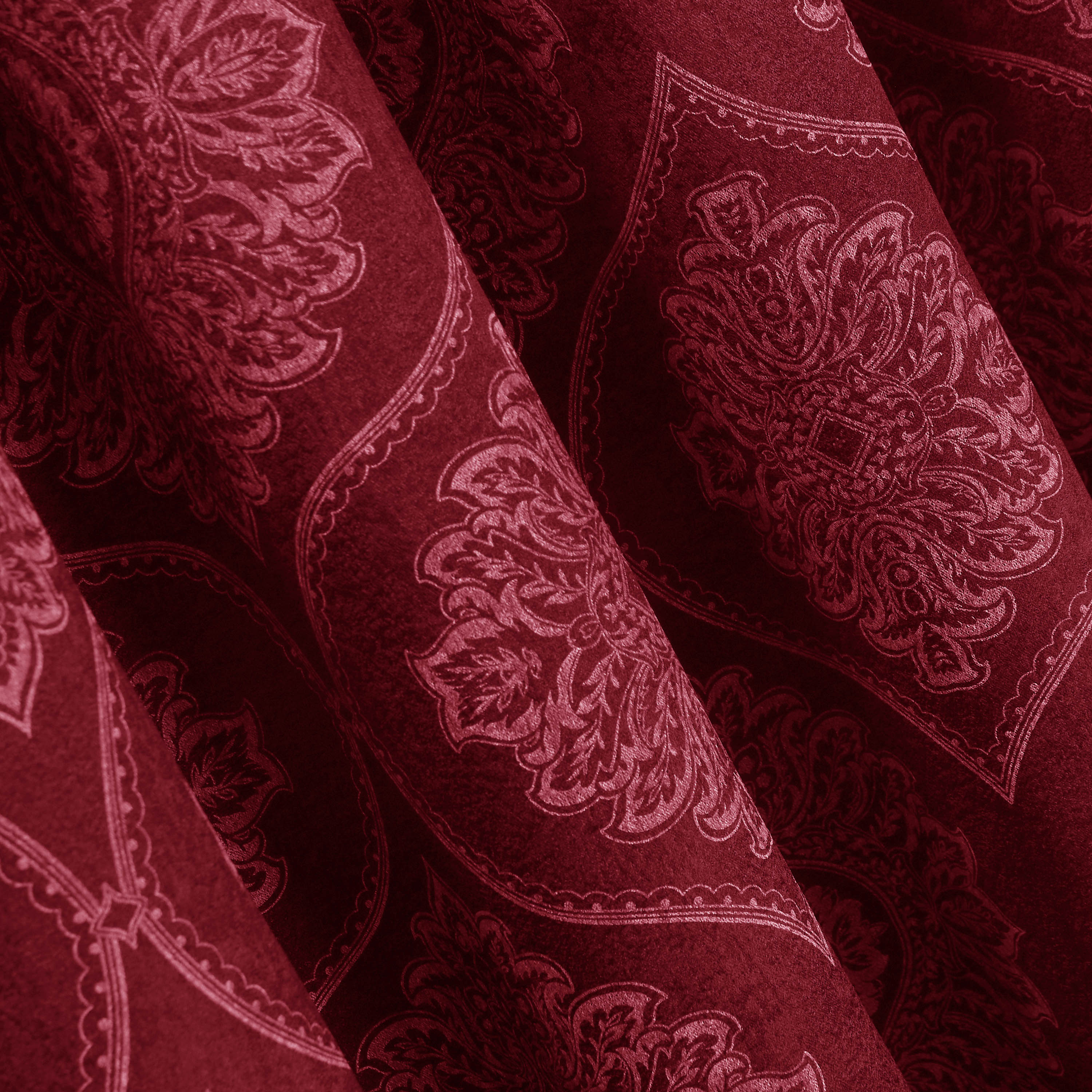 Royal Damask Luxury Blackout Curtains – Cream