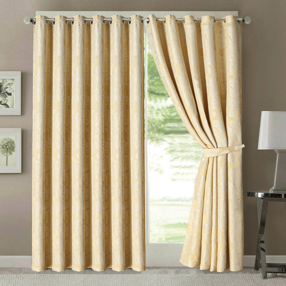 Diana Luxury Floral Blackout Curtains