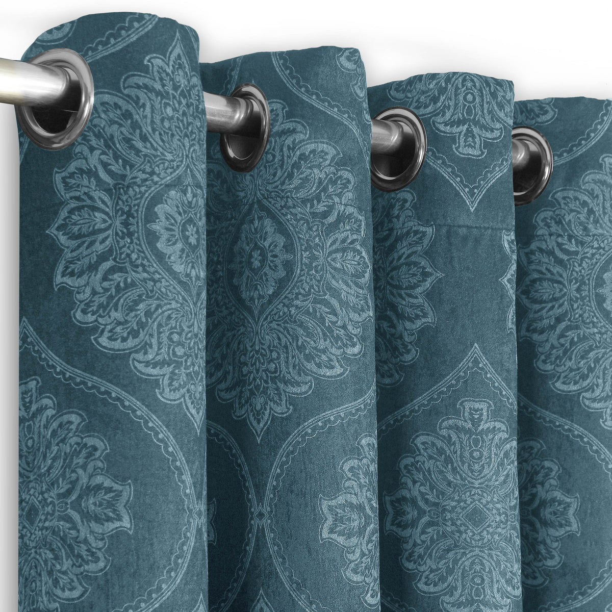 Royal Damask Luxury Blackout Curtains – Cream