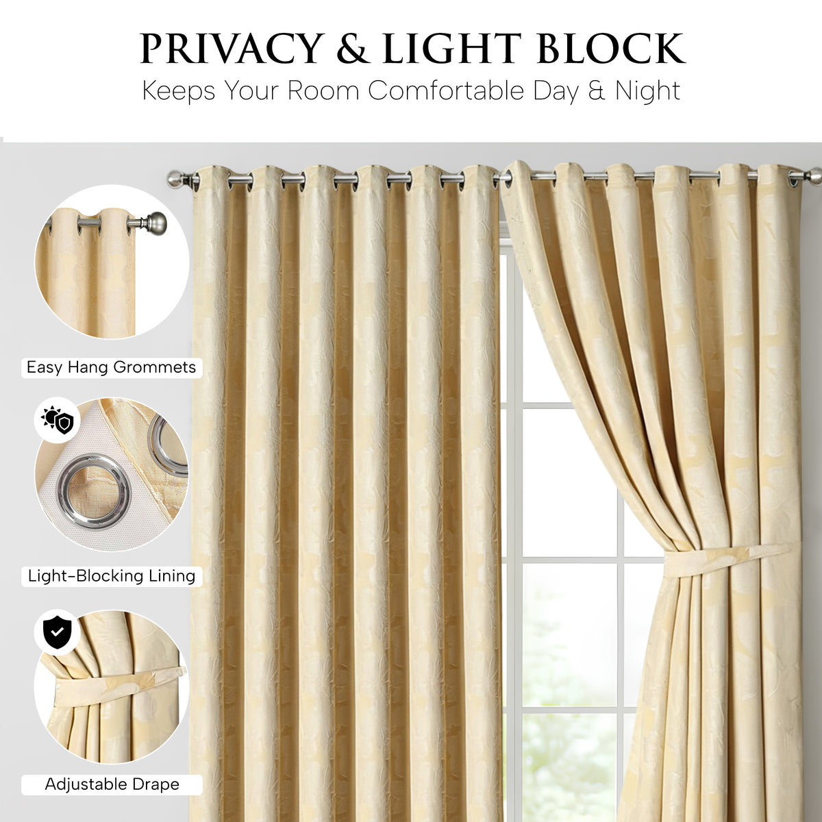 Diana Luxury Floral Blackout Curtains