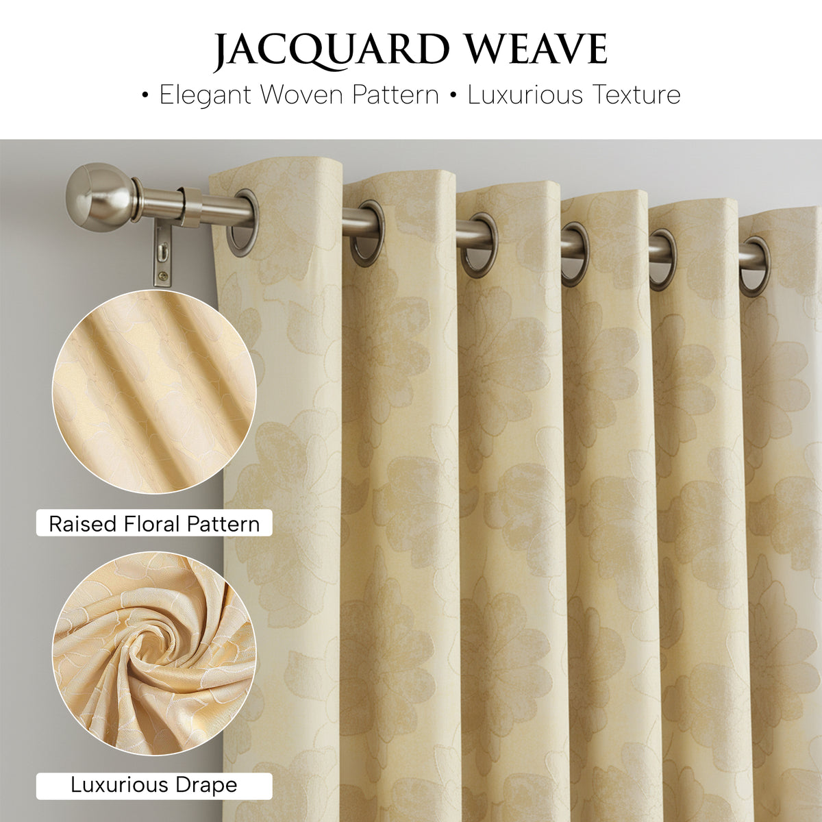 Diana Luxury Floral Blackout Curtains