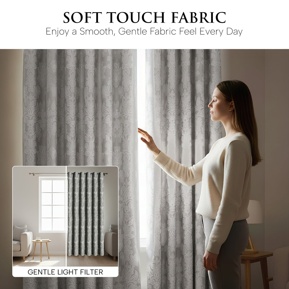 Diana Luxury Floral Blackout Curtains