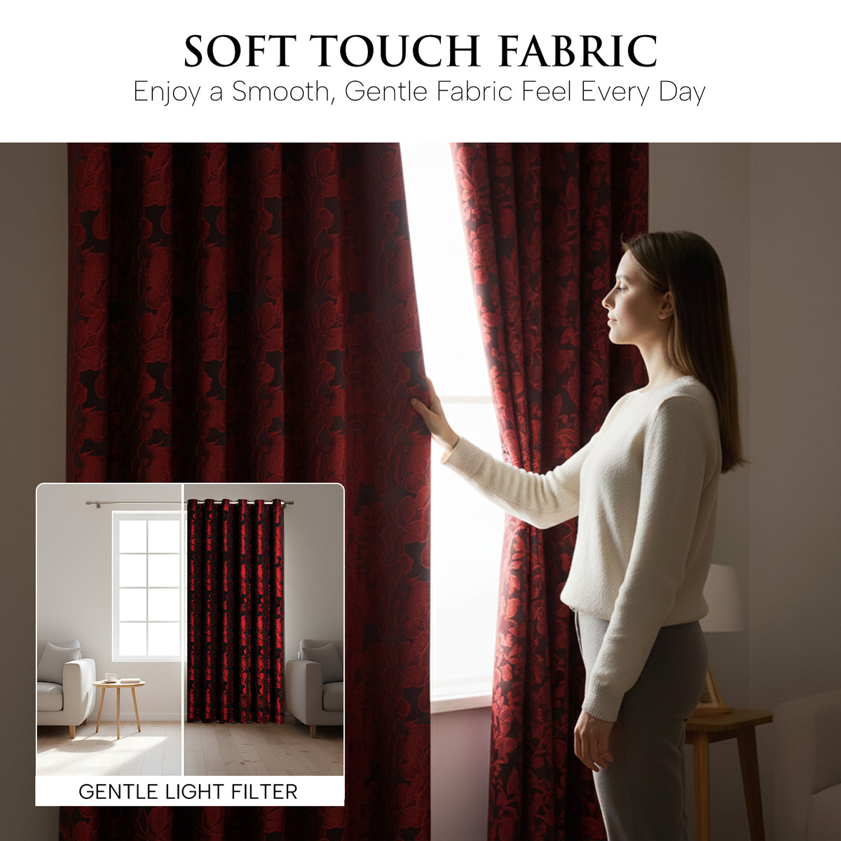 Diana Luxury Floral Blackout Curtains