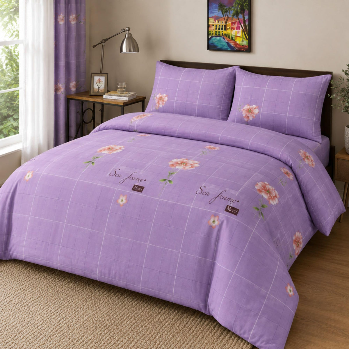 Living Premium Floral Duvet Cover & Bedding Set