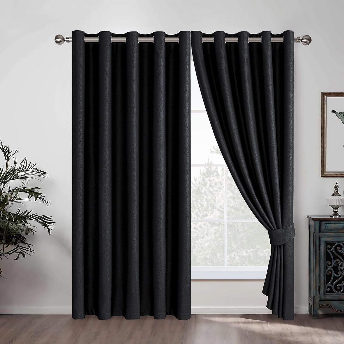 Luxury Embossed Leaf Jacquard Blackout Curtains